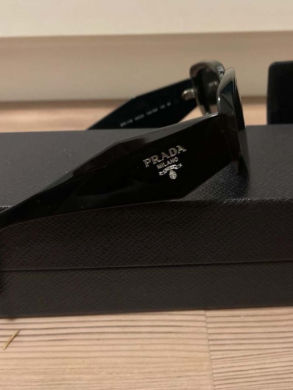 Prada Symbole SPR 17W Rectangle Sunglasses in Black - Picture 2 of 7